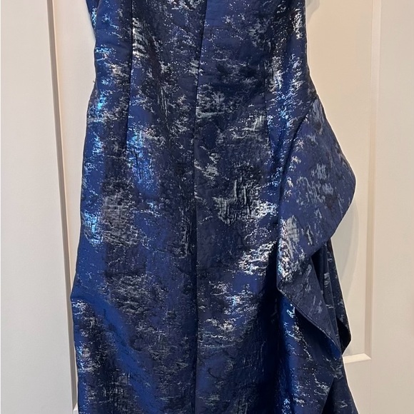 Mother of Bride or Groom dress-navy with silver metallic threading - Picture 3 of 11